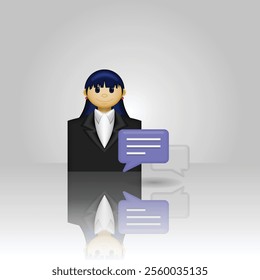 Businessman icon, people wearing formal clothes and chat bubble, graphic illustration of businessman conversation, suitable for application, message, business, customer service, and etc.