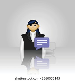 Businessman icon, people wearing formal clothes and chat bubble, graphic illustration of businessman conversation, suitable for application, message, business, customer service, and etc.