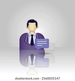 Businessman icon, people wearing formal clothes and chat bubble, graphic illustration of businessman conversation, suitable for application, message, business, customer service, and etc.