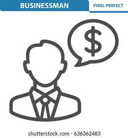 Businessman Icon. Professional, pixel perfect icons optimized for both large and small resolutions. EPS 8 format. 12x size for preview.
