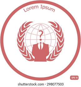 Businessman icon with question mark as a head - suspect concept