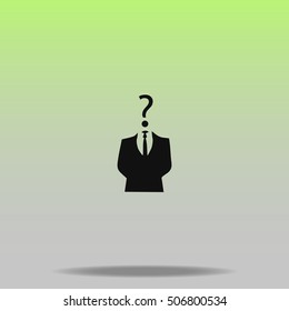 Businessman icon with question mark vector icon