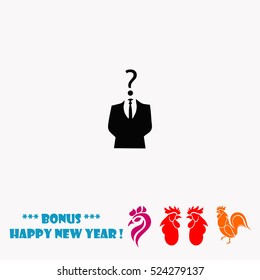 Businessman icon with question mark vector icon