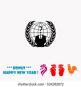 Businessman icon with question mark vector icon