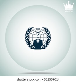 Businessman icon with question mark  vector illustration.