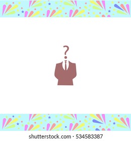 Businessman icon with question mark vector icon on white background. Isolated illustration. Business picture.