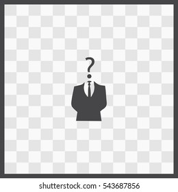 Businessman icon with question mark vector icon. Isolated illustration. Business picture.
