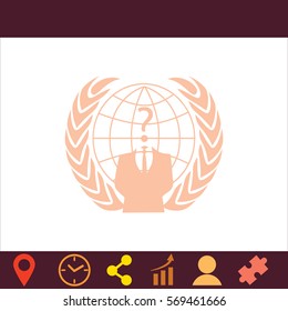 Businessman icon with question mark  icon. Vector design. 