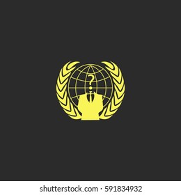 Businessman icon with question mark vector  icon.