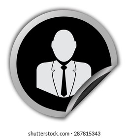 businessman icon - round vector sticker
