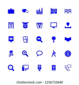 businessman icon set about computer, suitcase icon, chess and man vector set