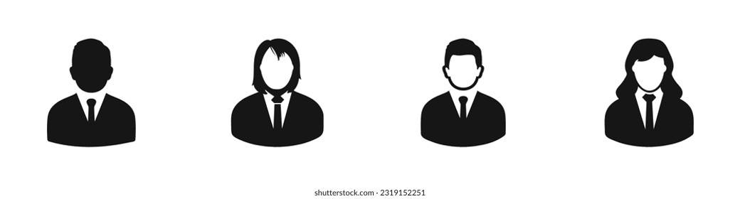 Businessman Icon Set. Editable Flat Vector Illustration.