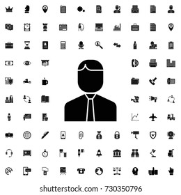 Businessman icon. set of filled company icons.