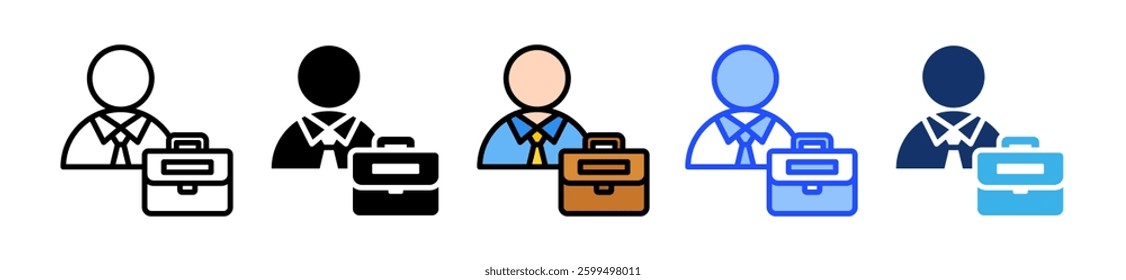 Businessman Icon Set With Multiple Style Collection