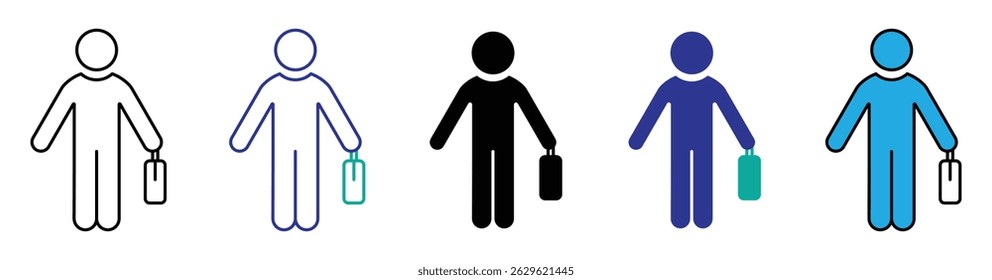 ícone do homem de negócios. conjunto de ícone do homem de negócios. vetor de ações. 