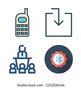 businessman icon set. vector set about promotions, mobile phone, conference and download icons set.