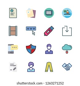 businessman icon set. vector set about document, download, user and report icons set.