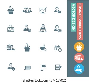 Businessman icon set,clean vector