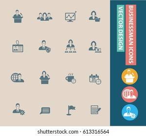 Businessman icon set,clean vector