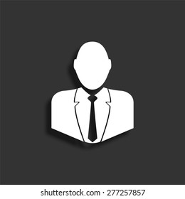 Businessman icon with shadow - vector illustration