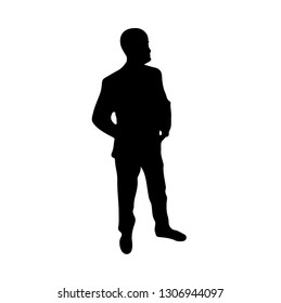 Silhouette Man Businessman Suit Isolated Vector Stock Vector (Royalty ...