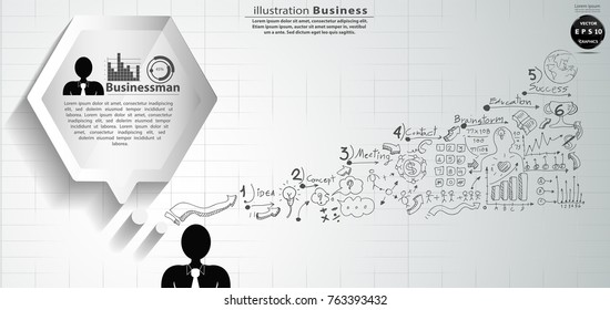 Businessman icon  and Speech bubble  Polygon  ,Background Plan Business -  Modern design Idea and Concept Vector illustration  Infographic template.