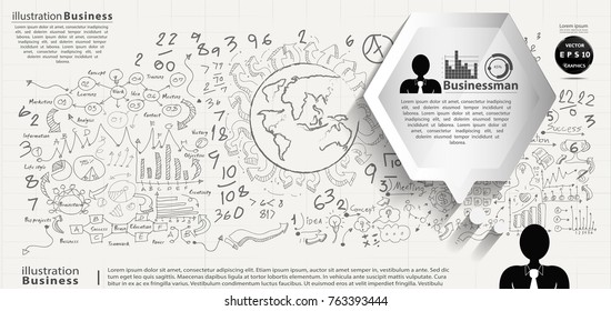Businessman icon  and Speech bubble  Polygon  ,Background Plan Business -  Modern design Idea and Concept Vector illustration  Infographic template.
