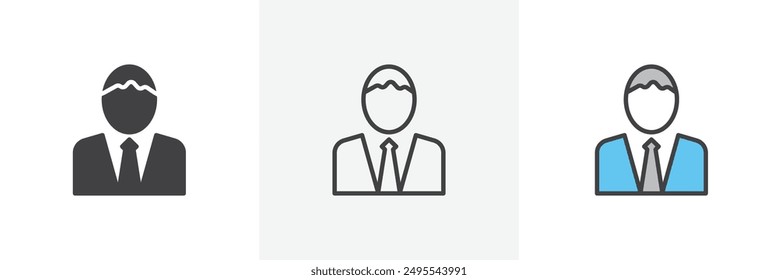 Businessman icon symbol collection on white background.