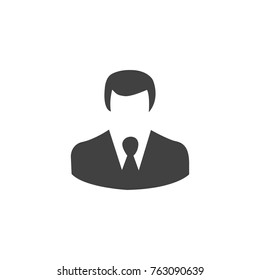 Businessman icon or symbol, concept flat vector gray