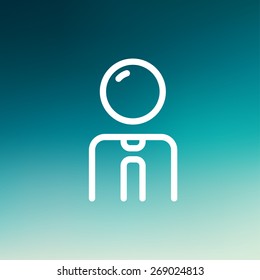 Businessman icon thin line for web and mobile, modern minimalistic flat design. Vector white icon on gradient  mesh background.