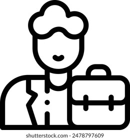 icono de hombre de negocios. Diseño De Estilo Lineal Delgado Aislado Sobre Fondo Blanco