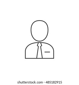 Businessman icon in thin outline style. Business office finance