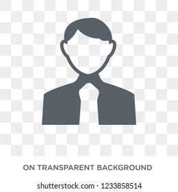 Businessman icon. Trendy flat vector Businessman icon on transparent background from Professions collection. 