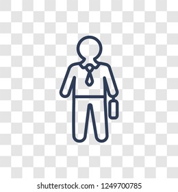 Businessman icon. Trendy linear Businessman logo concept on transparent background from Professions collection