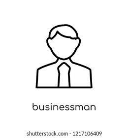 Businessman icon. Trendy modern flat linear vector Businessman icon on white background from thin line Professions collection, editable outline stroke vector illustration