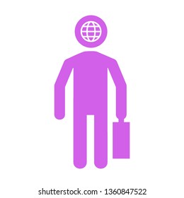 Businessman icon, User icon of man in business suit. - Vector
