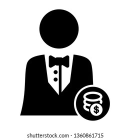 Businessman icon, User icon of man in business suit. - Vector