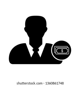 Businessman icon, User icon of man in business suit. - Vector