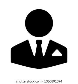 Businessman icon, User icon of man in business suit. - Vector