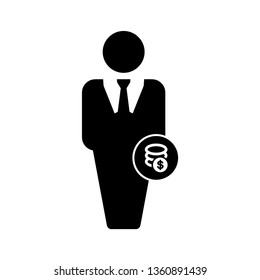 Businessman icon, User icon of man in business suit. - Vector