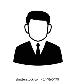 Businessman icon, User symbol of man in business suit, Vector illustration