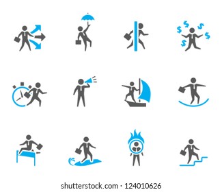 Businessman icon in various activities