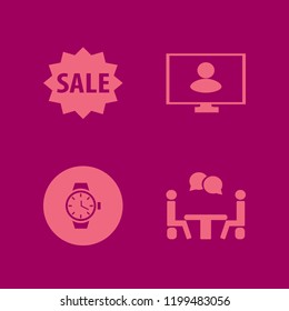 businessman icon. businessman vector icons set sale, watch, person monitor and talking people