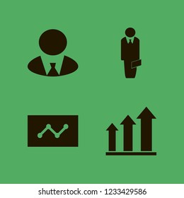 businessman icon. businessman vector icons set statistics, businessman and growing graph