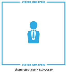 businessman icon vector illustration eps10. Isolated badge man in suit for website or app - stock infographics