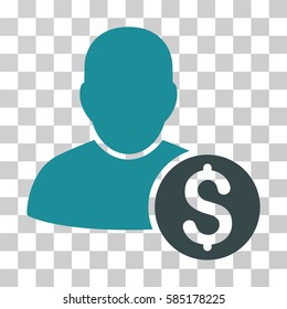 Businessman icon. Vector illustration style is flat iconic bicolor symbol, soft blue colors, transparent background. Designed for web and software interfaces.