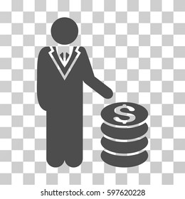 Businessman icon. Vector illustration style is flat iconic symbol, gray color, transparent background. Designed for web and software interfaces.
