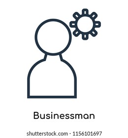 Businessman icon vector isolated on white background, Businessman transparent sign , thin symbols or lined elements in outline style