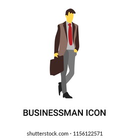 Businessman icon vector isolated on white background, Businessman transparent sign , standing people, person or human illustration