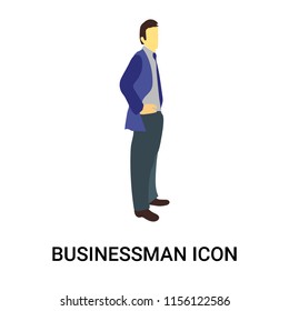 Businessman icon vector isolated on white background, Businessman transparent sign , standing people, person or human illustration